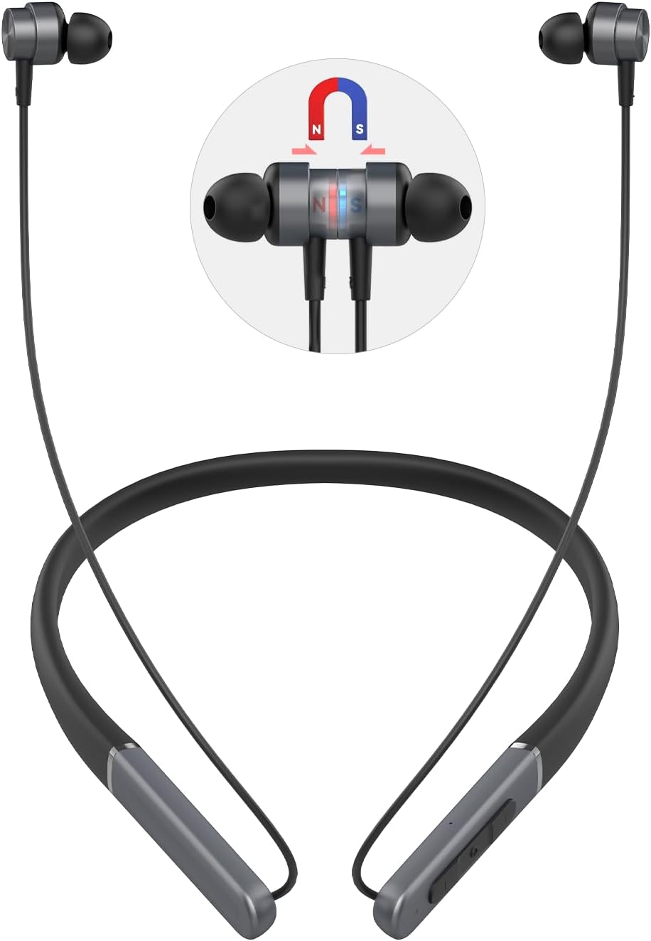 Neckband Bluetooth Headphones with 40H Playtime and ENC