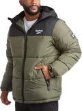 Mens Winter Jacket Black - Heavyweight Insulated Quilted Puffer Coat