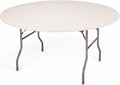 Kwik-Covers 10 Pack Ivory Round Plastic Table Covers - Fitted for 60in