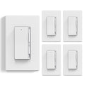 Digital Slide Dimmer Light Switch 5 Pack - Matte White Frameless