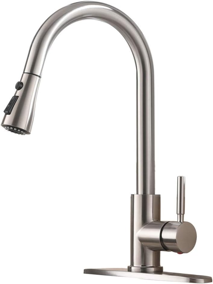 High Arc Kitchen Faucet with Pull Down Sprayer for Modern Homes