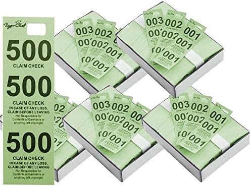 Tiger Chef Coat Checks 5-Pack Green Paper Tags for Easy Use