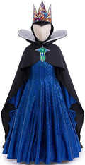 Xefenki Girls Evil Queen Costume Dress Set - Shimmering Blue Royal