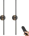 Battery Operated Wall Sconces 2-Pack Black - Dimmable USB Rechargeable