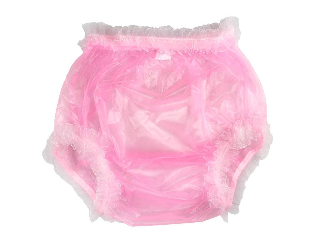 Haian Medium Transparent Pink Lace Pull-on Plastic Pants - Stylish Protection