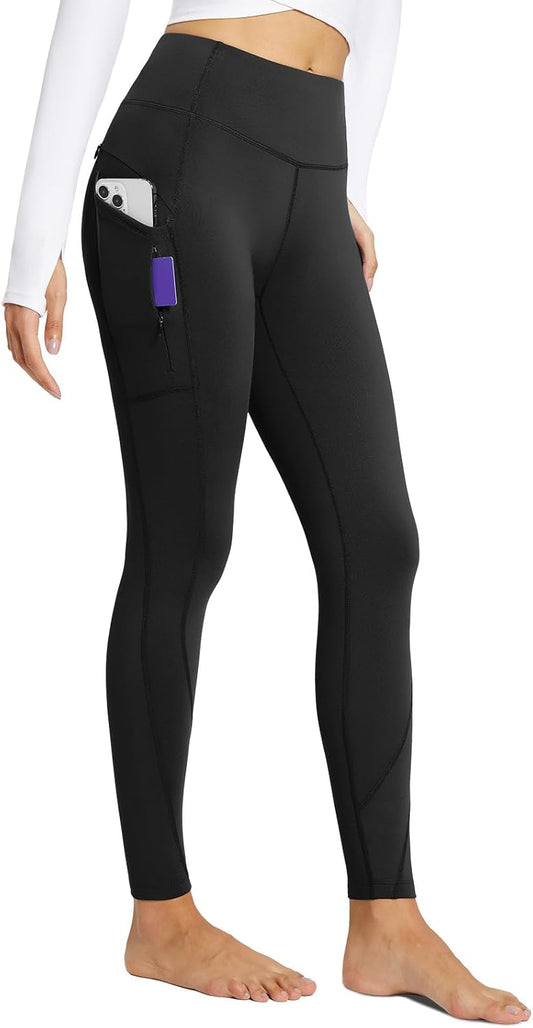 Fleece Lined Leggings for Women - Warm Winter Yoga Pants