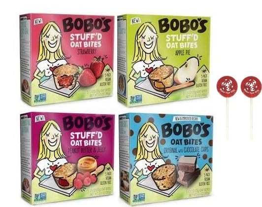 Bobo's Stuff'd Oat Bites Bundle with Lollipops for Snacking