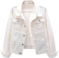 Kedera Womens Distressed Denim Jacket - Classic Ripped Trucker