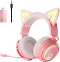 SOMIC Wireless Cat Ear Headset: 7.1 Surround Sound, RGB Lights, 10Hrs Playtime