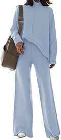 TOLENY Women's 2 Piece Lounge Set Pullover Sweater and Wide Leg