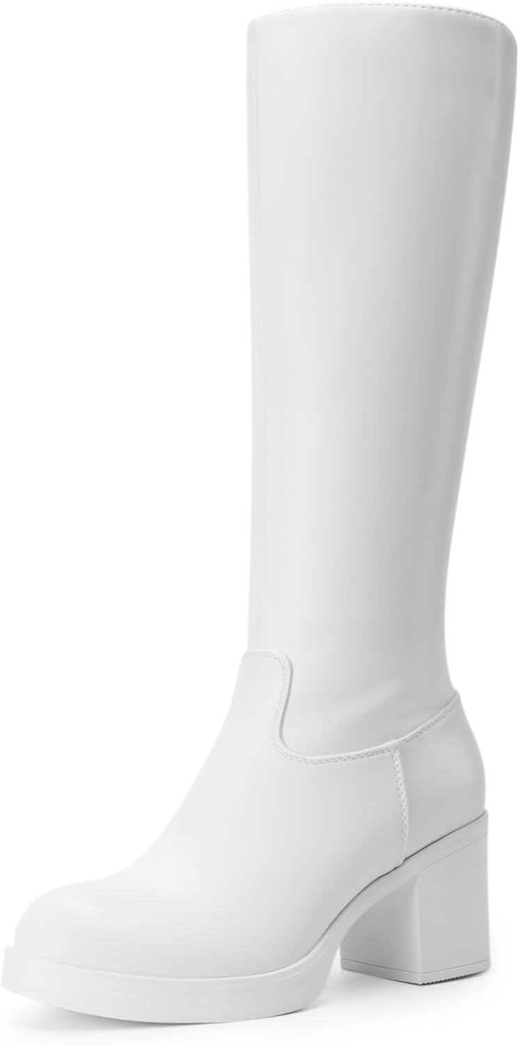 DREAM PAIRS Women's Knee High Boots with Chunky Platform Heel