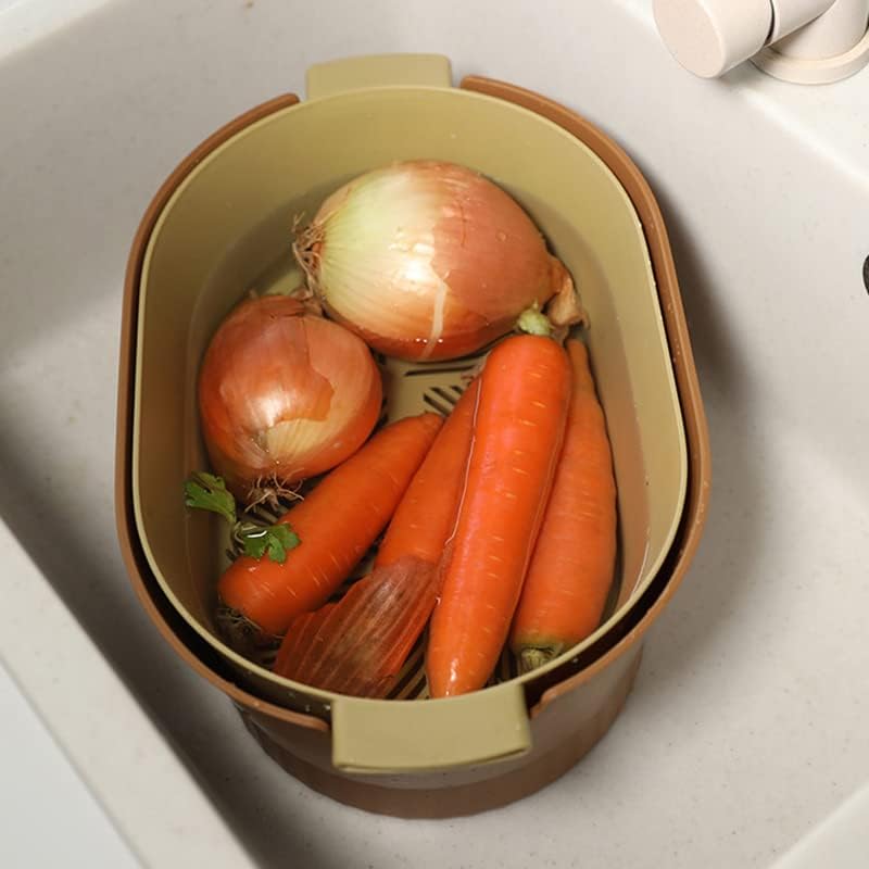 Effortless Straining: Brown Fruit Washing Bowl