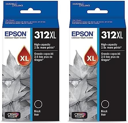 Epson T312XL120-S Photo Black Ink -High Capacity 2-Pack