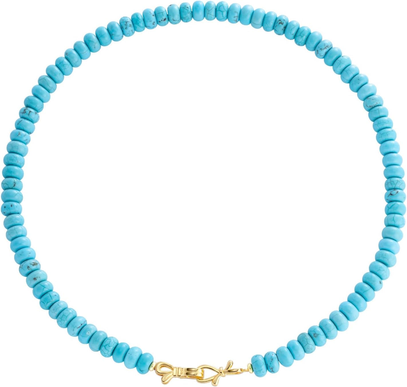 Rainbow Colorful Gemstone Beaded Choker Necklace for Women