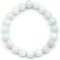 Natural Fluorite Beaded Stretchy Bracelet - Genuine 8mm Crystal