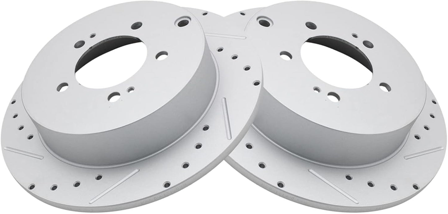 TRQ Rear Performance Brake Rotors Set for Mitsubishi Vehicles