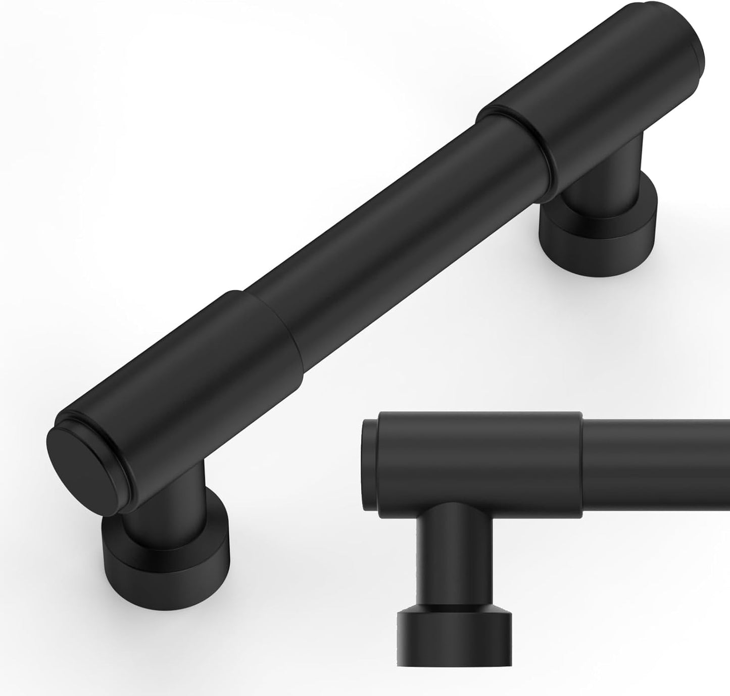 Amerdeco 10 Pack Matte Black Cabinet Pulls for Stylish Upgrades