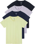 Women's Classic-Fit V-Neck T-Shirt 4 Pack - Soft Everyday Essentials
