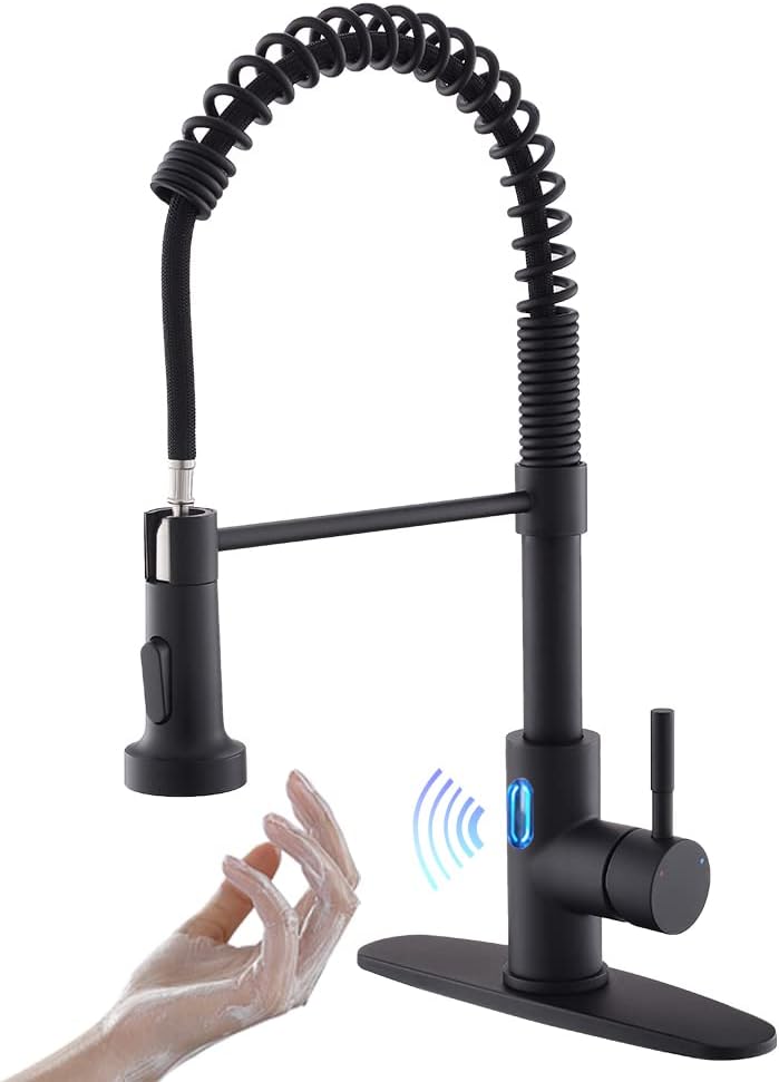 Touchless Kitchen Faucet with Pull Down Sprayer and LED Light