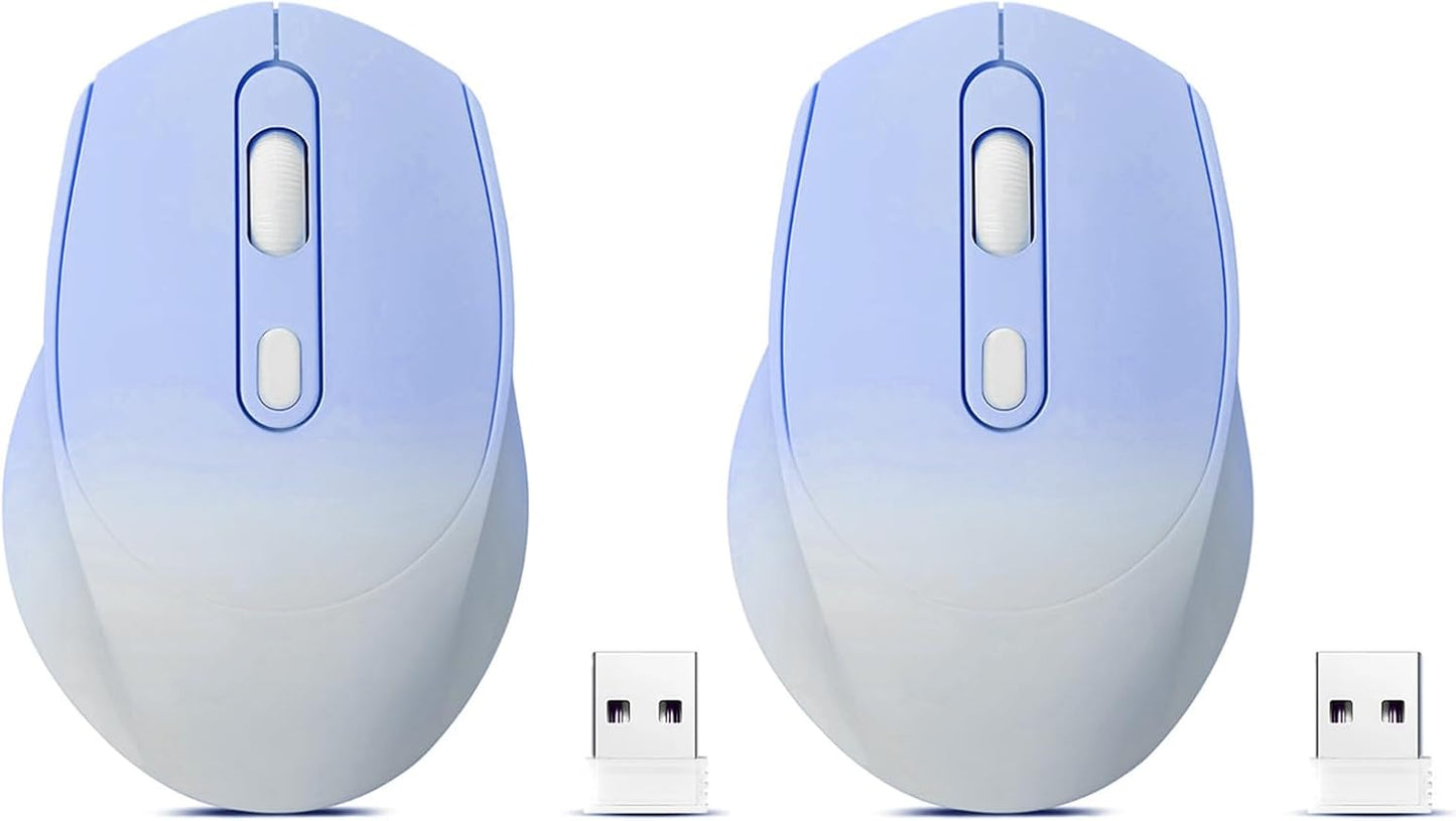 Wireless Gradient Bluetooth Mouse 2 Pack - Silent & Slim! Guiheng