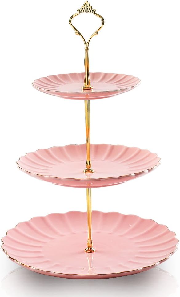 Gorgeous 3 Tier Ceramic Cake Stand for Weddings and Parties