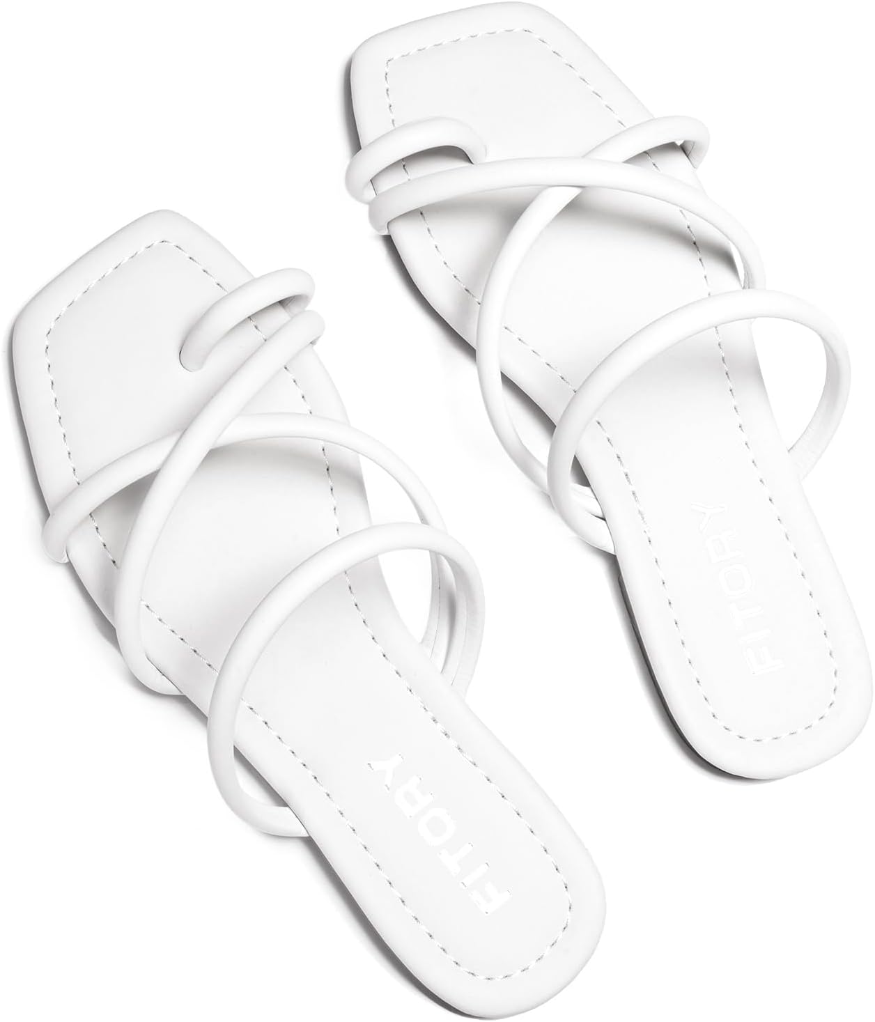 FITORY Women's Slide Sandals with Cross Strap for Summer Fun