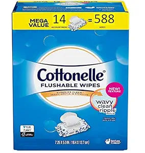 Cottonelle Flushable Wipes Mega Value Pack for Superior Clean