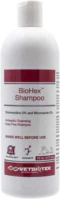 BioHex Chlorhexidine and MicroSilver Shampoo for Dogs, Cats