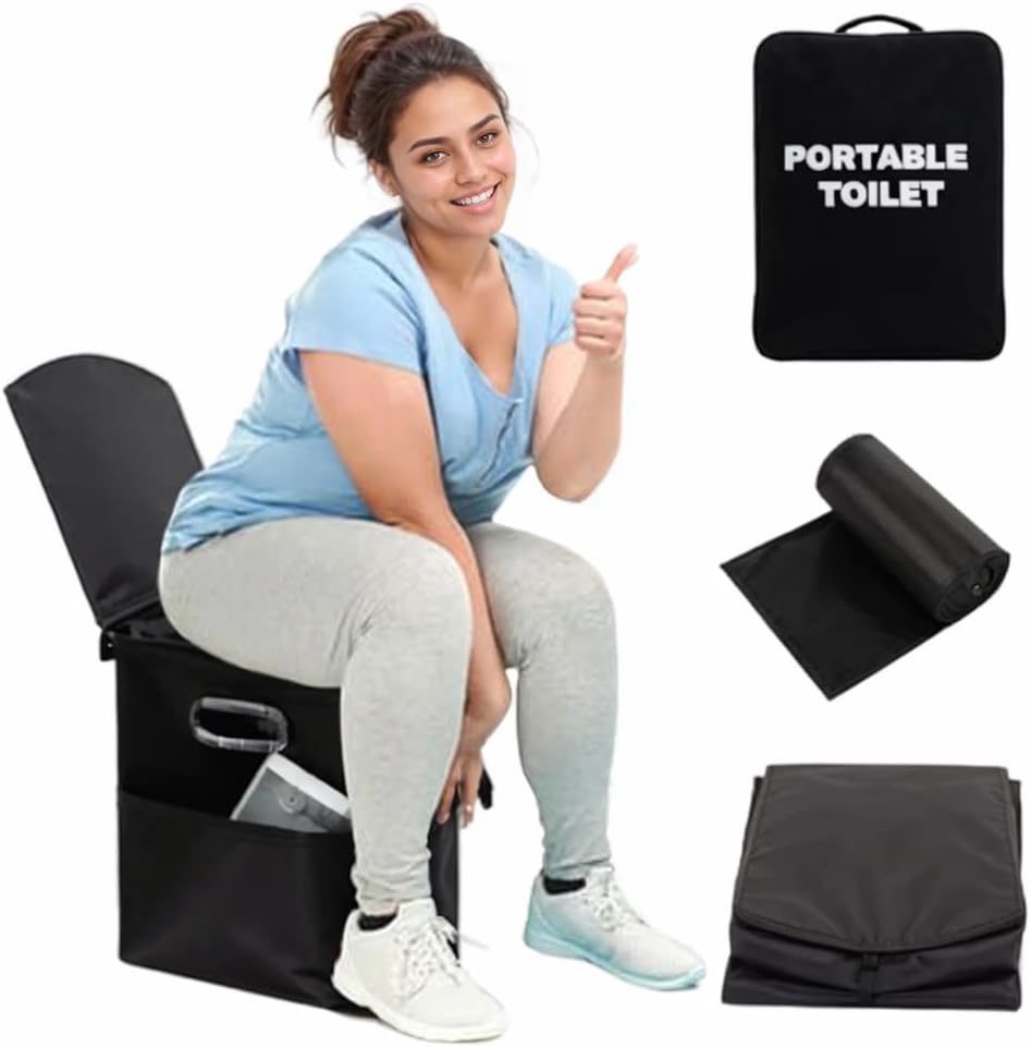 TEMPTIPS XL Portable Camping Toilet - Ultimate Convenience!