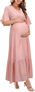 STYLEWORD Women's 2025 Maternity Maxi Dress - Flowy Boho Comfort