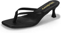Women Kitten Heels Thong Sandals Open Square Toe 2.5 in Low Heel