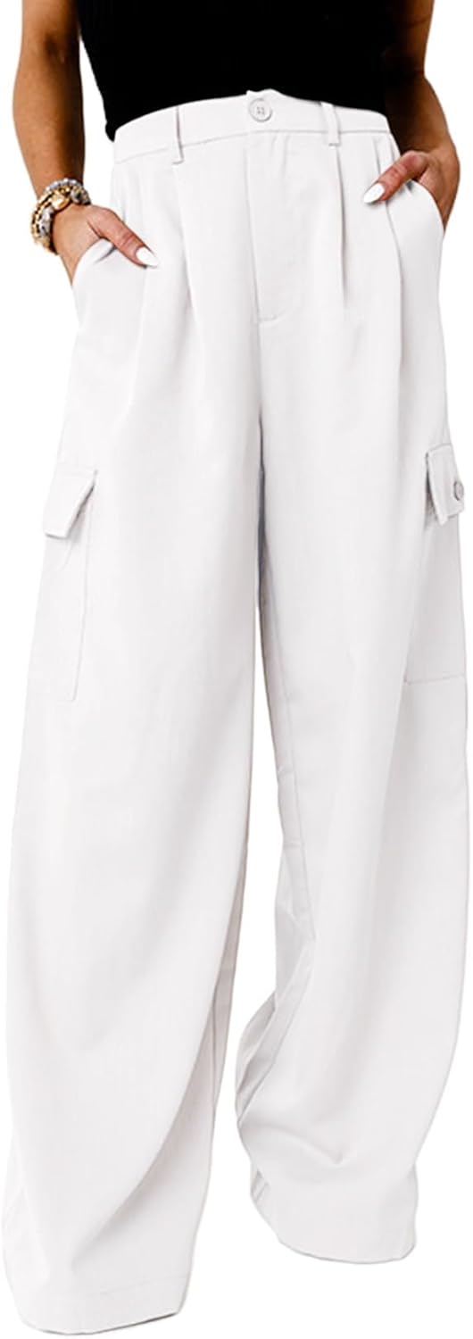 Dokotoo Womens High Waisted Wide Leg Cargo Pants for Style