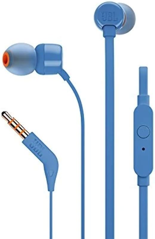 JBL T110 Blue In-Ear Headphones - Pure Bass Power