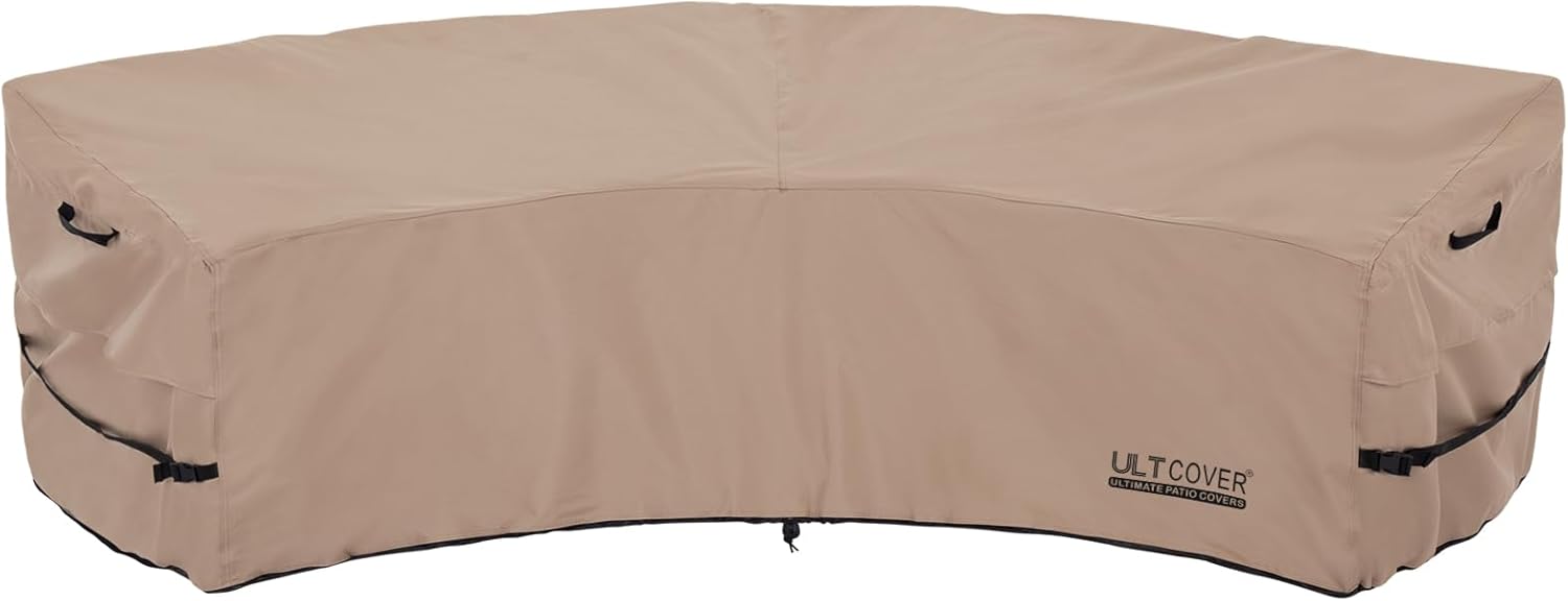 ULTCOVER Waterproof Patio Curved Sofa Sectional Cover for 3-4 Seaters
