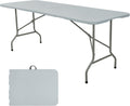 Folding Table 5FT Portable Heavy Duty Plastic Rectangular Outdoor