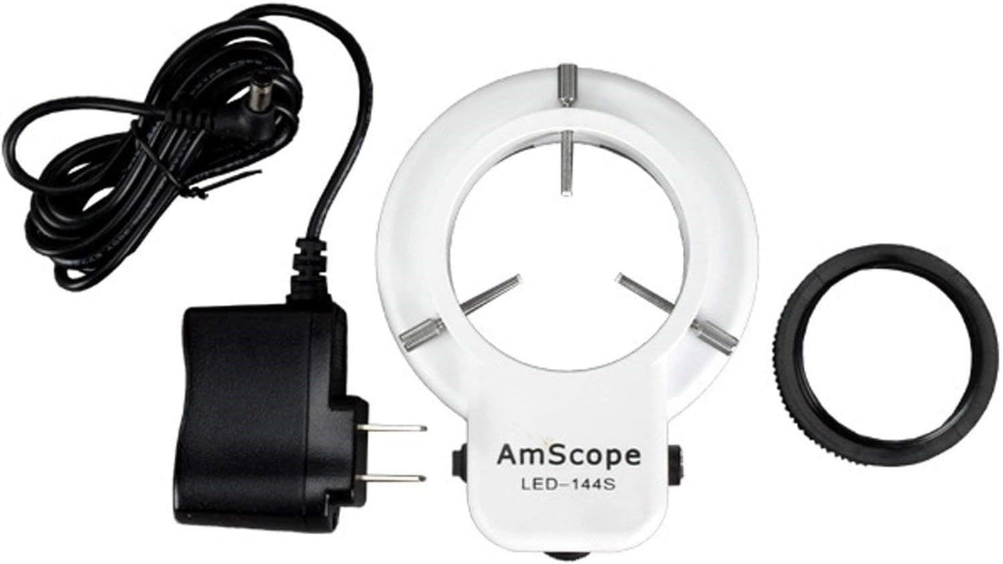 AmScope LED-144S Adjustable Microscope Ring Light for Precision