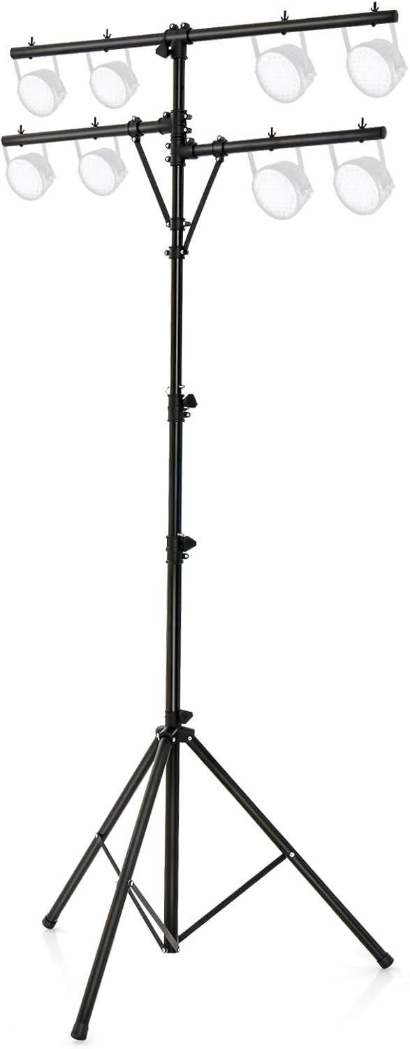 S AFSTAR DJ Lights Stand - Adjustable Height T Bar Light Stand