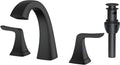 Bathroom Sink Faucet Black Widespread 2-Handle for 3 Holes - Durable