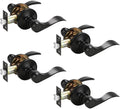 Probrico 4 Pack Black Passage Door Levers - Wave Style for Interior