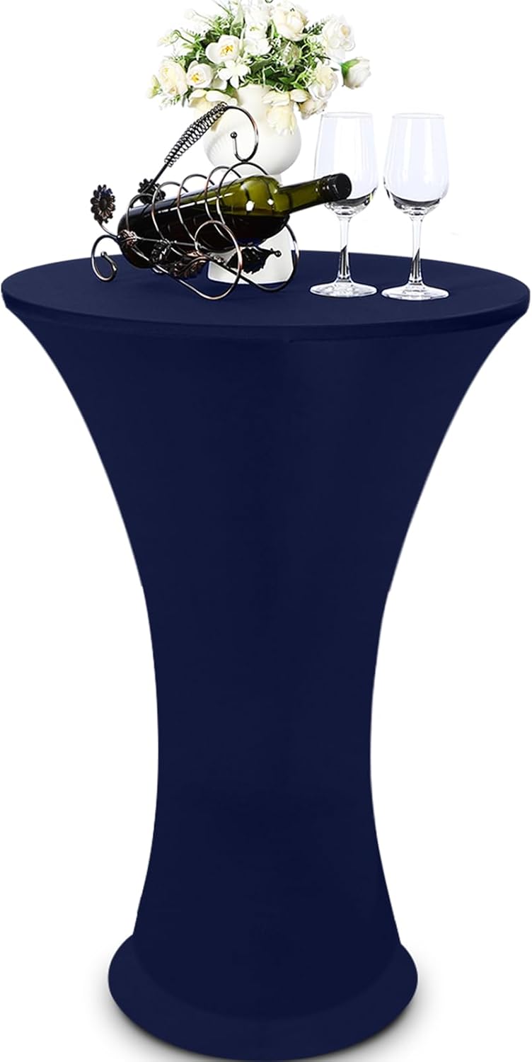 Elegant Dark Blue Spandex Tablecloth - Perfect for Parties!