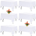 White Rectangle Tablecloth 60 x 126 in 6 Pack - Washable Linens