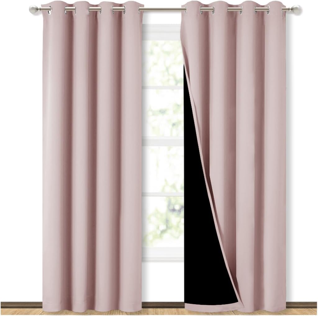 NICETOWN 100% Blackout Window Curtain Panels for Total Darkness