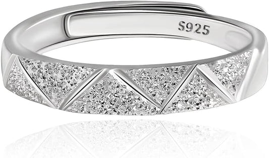 Personalized Adjustable Sterling Silver Couple Rings Set for Love