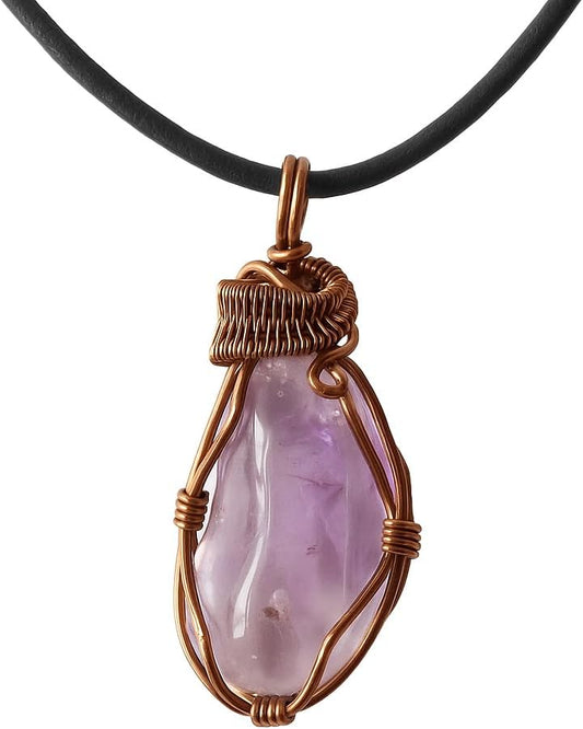 Men's Birthstone Crystal Necklace with Antique Bronze Design