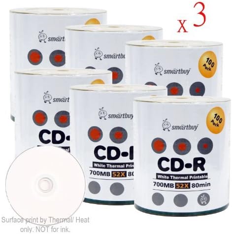 Smartbuy 700mb 80min 52x CD-R Printable Discs for Data Storage