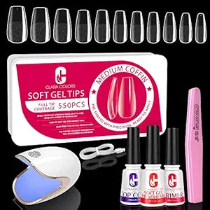 Clara Colors Nail Tips and Glue Gel Kit for Perfect Nails