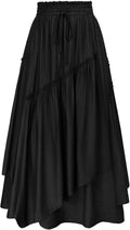 Scarlet Darkness Renaissance Long Skirt - Flowy Layered Maxi