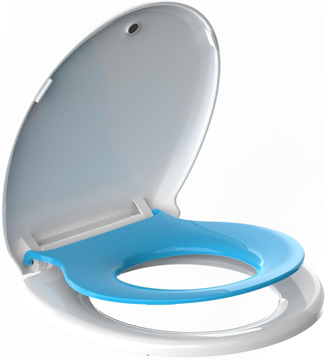 Round Toilet Seat with Built-in Toddler Seat for Easy Potty Training