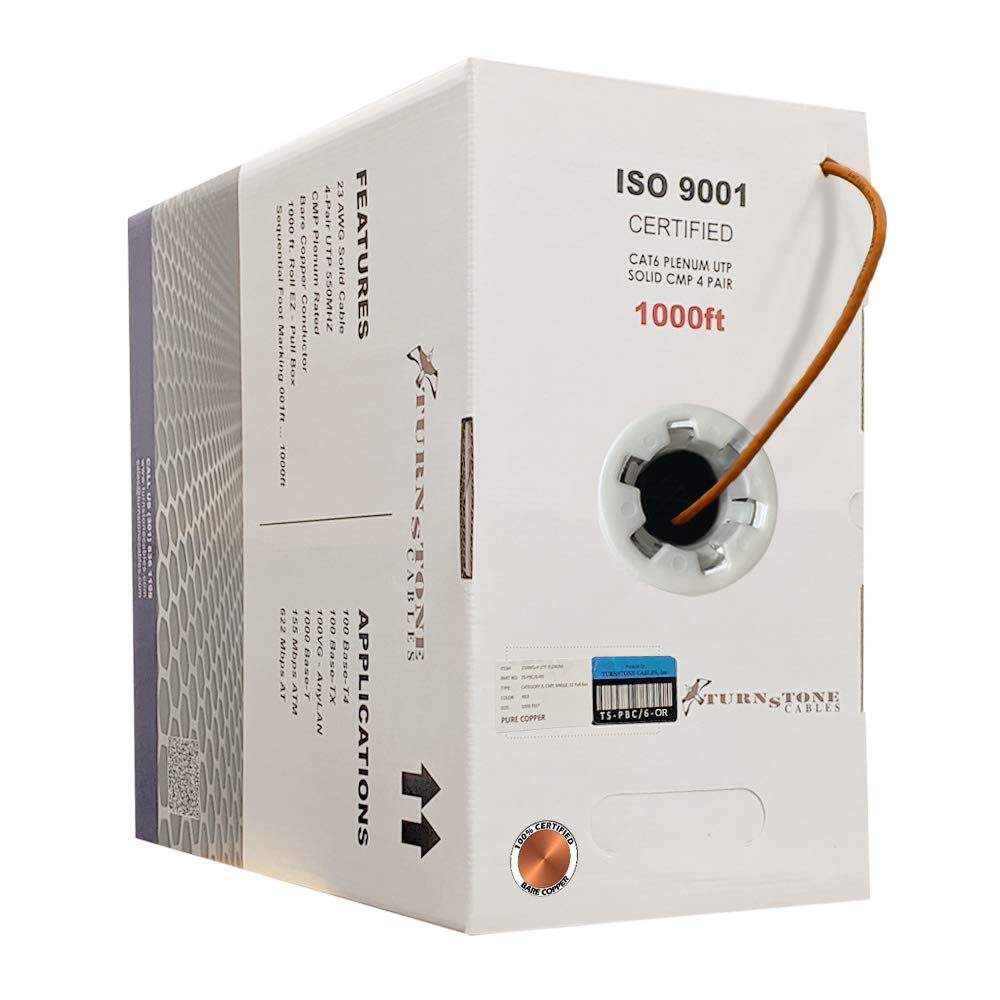 TSCables Cat6 Plenum 1000ft Cable for High-Speed Networking