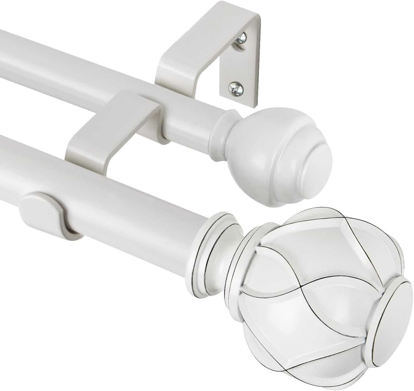 KAMANINA Double Curtain Rods 36 to 72 Inches for Elegant Windows